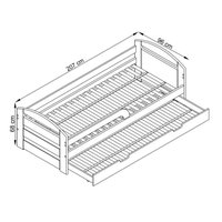 Detská posteľ s výsuvným lôžkom 200x90cm NATÁLIE