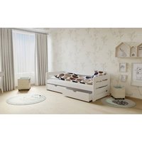 Detská posteľ z masívu 200x90cm bez šuplíku - M02 biela