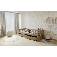Detská posteľ z masívu 180x80cm bez šuplíku - M02 morenie dub