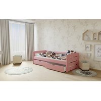 Detská posteľ z masívu 180x80cm bez šuplíku - M02 ružová