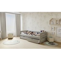 Detská posteľ z masívu 180x80cm bez šuplíku - M02 šedá