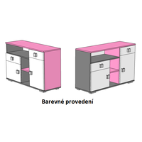 Komoda - PINK TYP B - farebné prevedenie