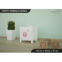 Detský nočný stolík RUŽOVÁ sovička - TYP 3