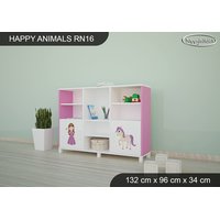 Detský úložný regál - PRINCEZNA A KONÍK - TYP 16 - NÍZKY