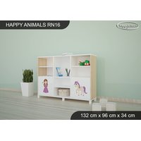 Detský úložný regál - PRINCEZNA A KONÍK - TYP 16 - NÍZKY