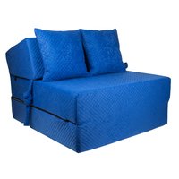 Rozkladacie molitanové kreslo (matrace) - prešívané modré