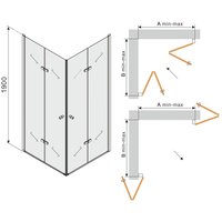 Sprchovací kút maxmax MEXEN LIMA DUO - 16 variantov rozmerov