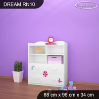 Detský úložný regál - ROZKVITNUTÁ LÚKA - TYP 10 - NÍZKY