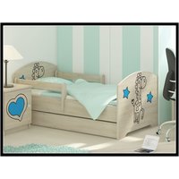 Detská posteľ s výrezom ŽIRAFA - modrá 160x80 cm