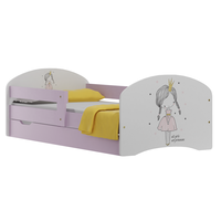 Detská posteľ so zásuvkami RUŽOVÁ PRINCEZNA 140x70 cm