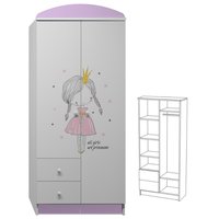 Šatníková skriňa RUŽOVÁ PRINCEZNA - TYP E