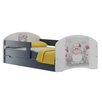 Detská posteľ so zásuvkami OVEČKA s kytičkou 200x90 cm