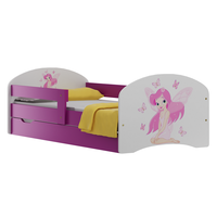 Detská posteľ so zásuvkami VÍLA v ružovej 140x70 cm