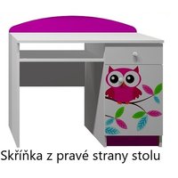 Písací stôl FAREBNÉ SOVY - TYP A