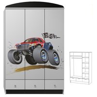 Šatníková skriňa MONSTER TRUCK - TYP A