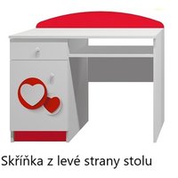 Písací stôl ČERVENÉ SRDCE - TYP A