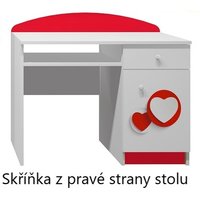 Písací stôl ČERVENÉ SRDCE - TYP A