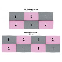 Čalúnené panely k posteli 160 cm - 6 kusov
