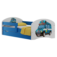 Detská posteľ so zásuvkami POLICAJNÉ AUTO 200x90 cm