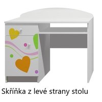 Písací stôl FAREBNÁ SRDIEČKA - TYP A