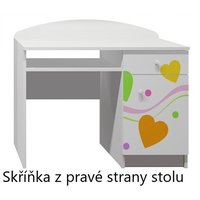 Písací stôl FAREBNÉ SRDIEČKA - TYP A