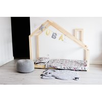 Detská posteľ z masívu DOMČEK s komínom 140x70 cm