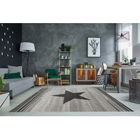 Moderný kusový koberec MAROKO - CENTER STAR svetlo šedý L916C