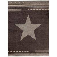 Moderné kusový koberec MAROKO - CENTER STAR tmavo hnedý L916A