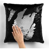 Flitrový vankúš černostříbrná