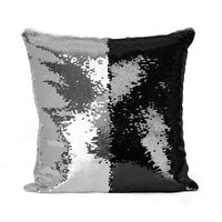 Flitrový vankúš černostříbrná