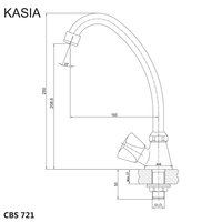 Drezový kohútik stojánkový, Kasia, výška kohútiku 250 mm, chróm