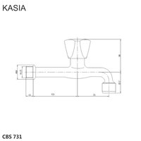 Nástenný kohútik, Kasia, 1/2 ", chróm