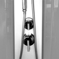 Sprchový box, štvrťkruh, 90 cm, R550, profily satin, sklo Point, SMC vanička, so strieškou