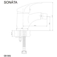Bidetová batéria, Sonáta, s výpustom, chróm