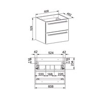 Kúpeľňová skrinka s keramický umývadlom 60 cm, biela / biela
