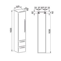 Kúpeľňová skrinka, závesná bez nožičiek, ľavá, biela / biela