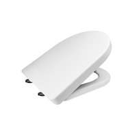 Samozatváracie WC sedátko, hranaté, duroplast, biele, s odnímateľnými pánty CLICK
