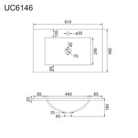 Kúpeľňová skrinka s keramický umývadlom 60 cm, biela / biela