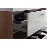 Kúpeľňová skrinka s keramický umývadlom 60 cm, biela / biela