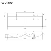 Nábytkové dvojumývadlo, 121x46x18 cm, liaty mramor, biele