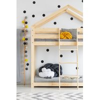 Detská posteľ z masívu Poschodová DOMČEK - TYP A 180x90 cm