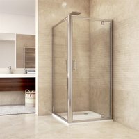 Sprchovací kút, Mistic, štvorec, 100 cm, chróm ALU, sklo Číre, dvere pivotové