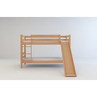 Detská poschodová posteľ so šmýkačkou z MASÍVU BUK - MARK 200x90cm - prírodná
