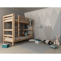 Detská poschodová posteľ z MASÍVU BUK - DANIEL 200x90cm - prírodná