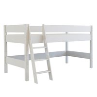 Detská vyvýšená posteľ z MASÍVU BUK - NIK 200x90cm - biela