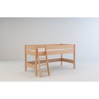 Detská vyvýšená posteľ z MASÍVU BUK - NIK 200x90cm - prírodná