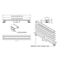 Sprchový žľab GREEK MAXMAX Rea 50 - 100 cm