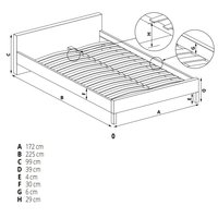 Posteľ z masívu so zásuvkami KASANDRA 200x160 cm - čalúnená eko kožou - bielo / čierna