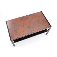 Konferenčný stolík ALFA - hnedý / čierny / sklenený