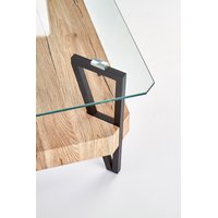 Konferenčný stolík APRIL - dub san remo / čierny / sklenený